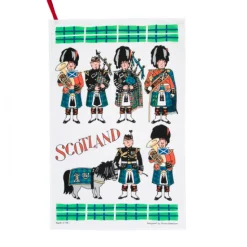 Alison Gardiner Scottish Pipers Tea Towel- Tea|Tea Towels