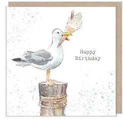 Paper Shed Design Seagull "Happy Birthday" Greetings Card- Greeting Cards