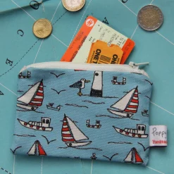 Poppy Treffry Seaside Small Flat Coin Purse- Storage|Bags