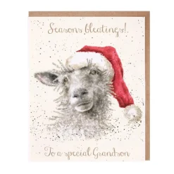 Wrendale Designs 'Season's Bleatings' Sheep Christmas Greeting Card- Christmas Cards|Seasonal Decor