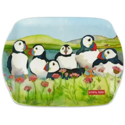 Emma Ball Sea Thrift Puffins Melamine Scatter Tray- Tea|Trays