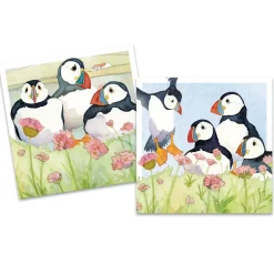 Emma Ball Sea Thrift Puffins pack of 10 Mini Notecards- Stationery|Greeting Cards