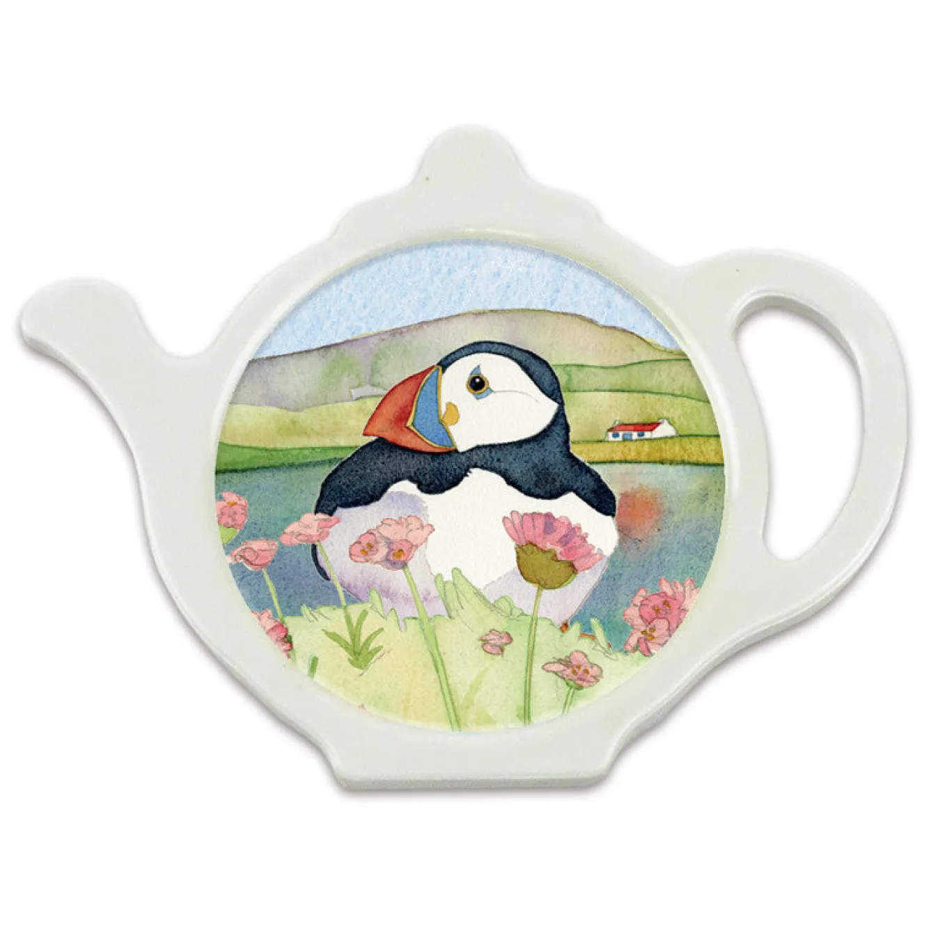 Emma Ball Sea Thrift Puffins Tea Bag Tidy- Melamine|Tea