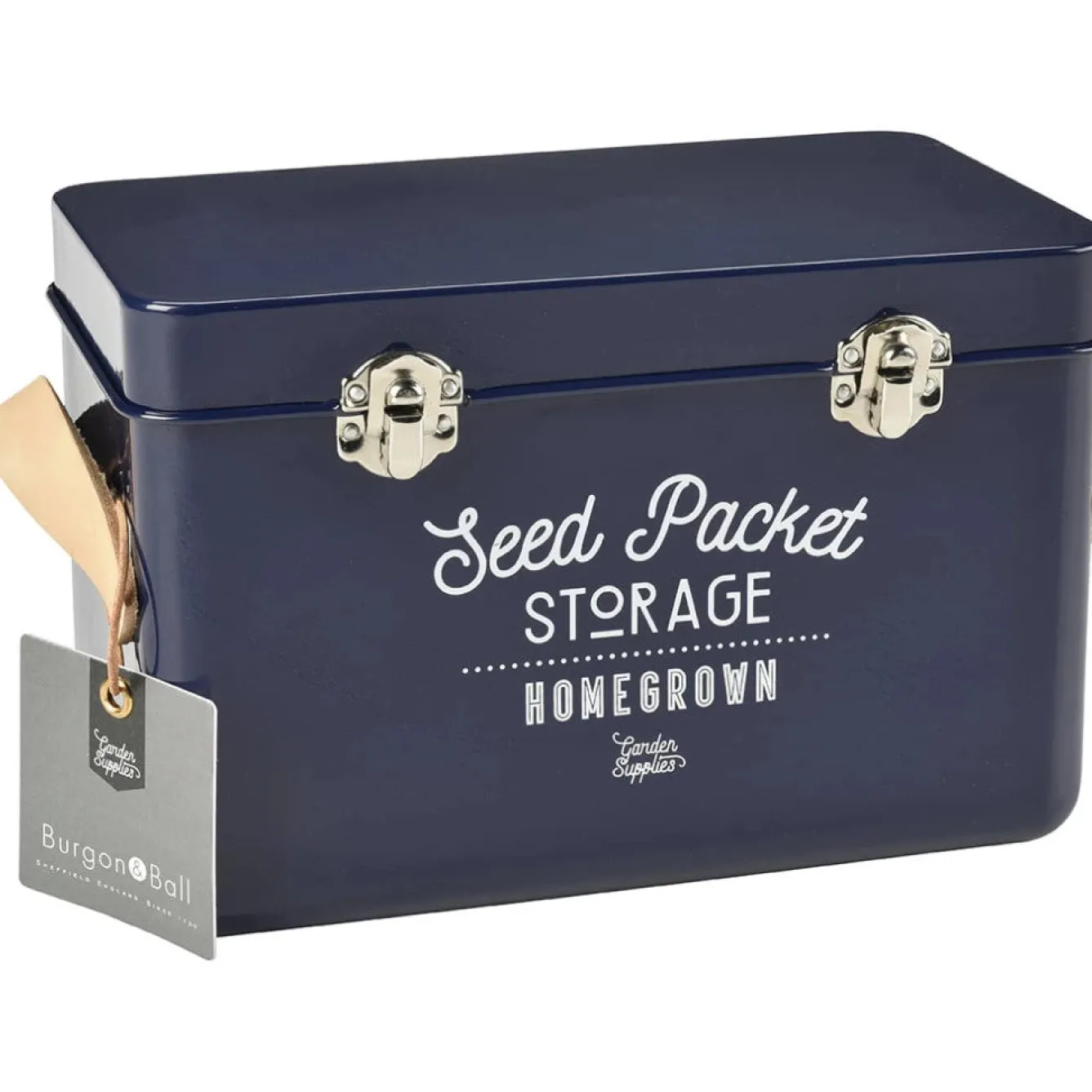 Burgon & Ball Seed Packet Storage Tin in Atlantic Blue- Gardening|Gardening