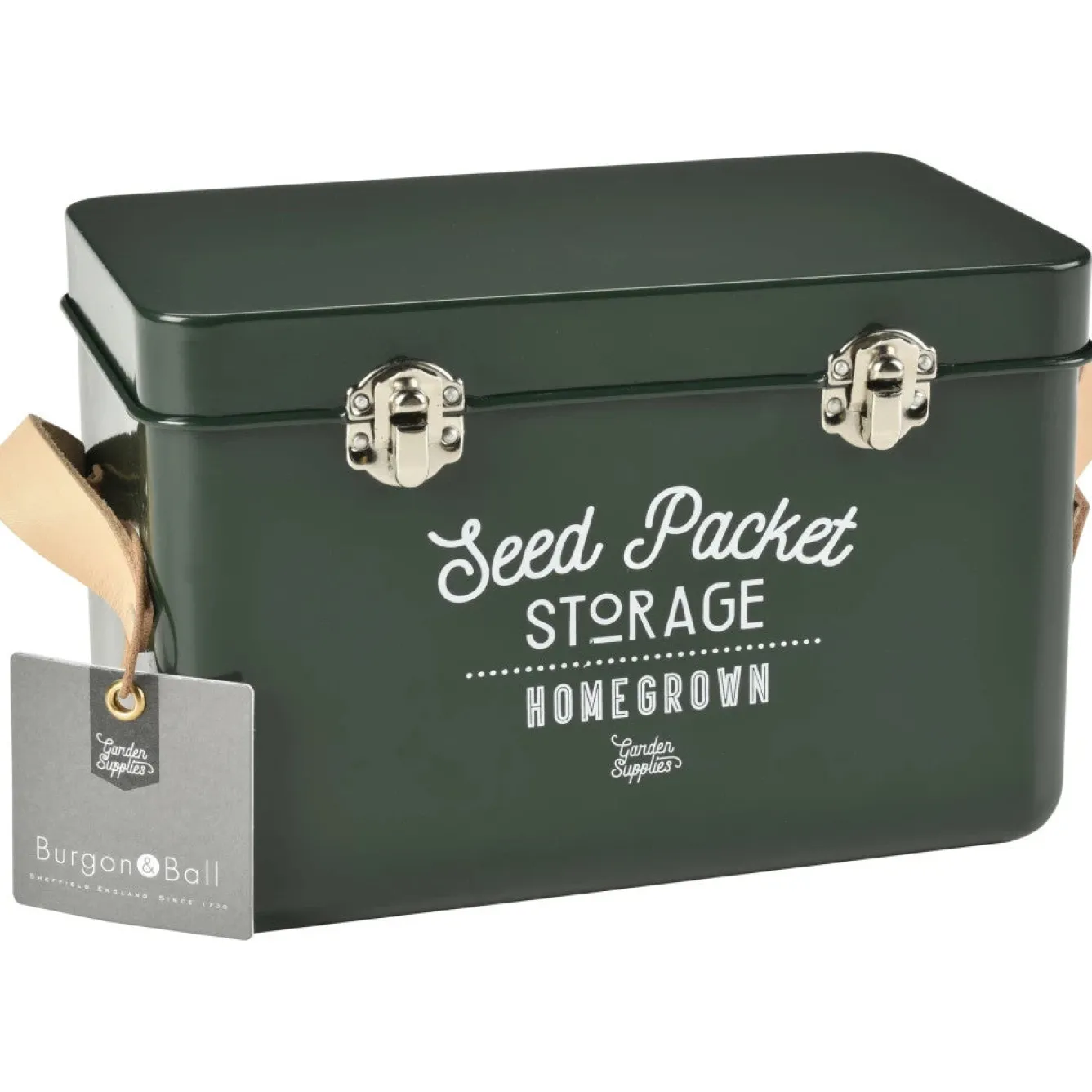 Burgon & Ball Seed Packet Storage Tin in Frog Green- Gardening|Gardening