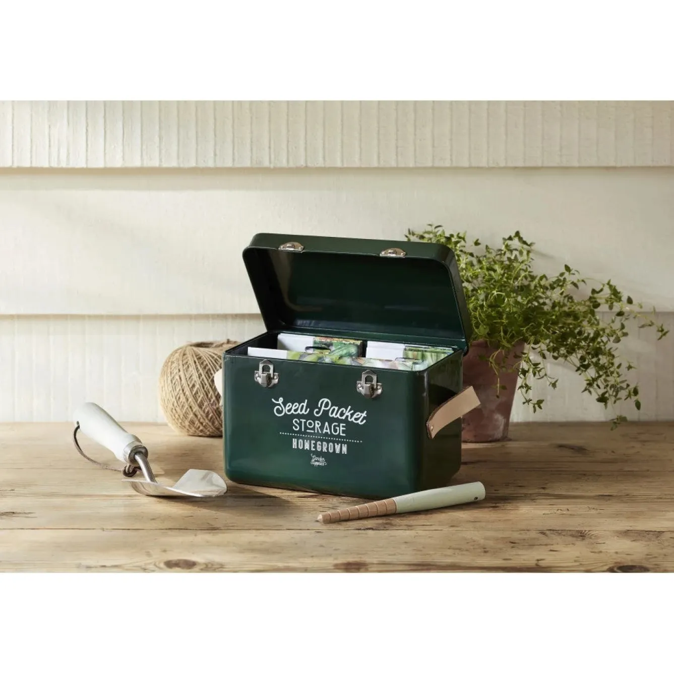 Burgon & Ball Seed Packet Storage Tin in Frog Green- Gardening|Gardening