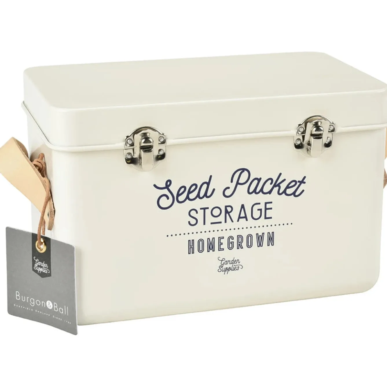 Burgon & Ball Seed Packet Storage Tin in Stone- Gardening|Gardening