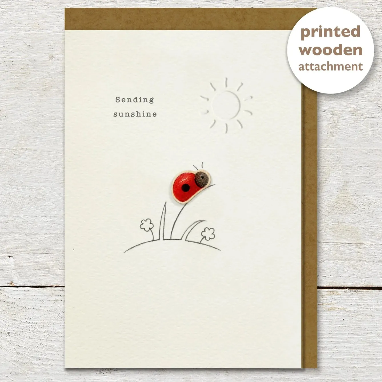 Ginger Betty Sending Sunshine Ladybug Greeting Card- Greeting Cards