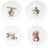 Wrendale Designs Set of Four 8 Inch Coupe Plates  (Hare, Duck, Mouse, Squirrel)- Plates