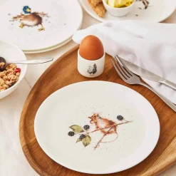 Wrendale Designs Set of Four 8 Inch Coupe Plates  (Hare, Duck, Mouse, Squirrel)- Plates