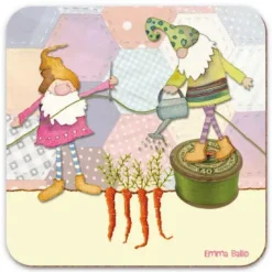 Emma Ball Sewing Gnomes Coaster- Tea|Coasters