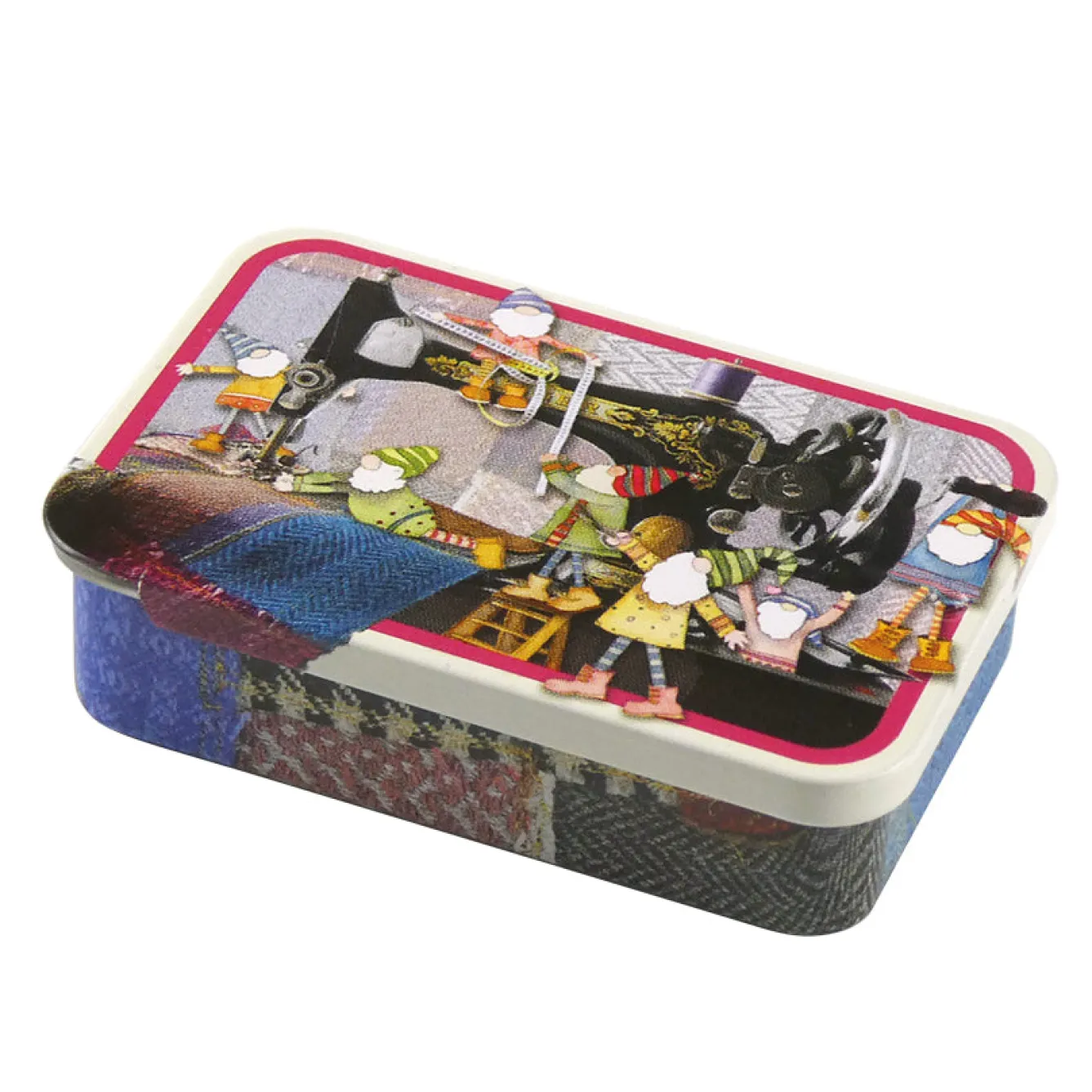 Emma Ball Sewing Gnomes Mini Slider Tin- Storage