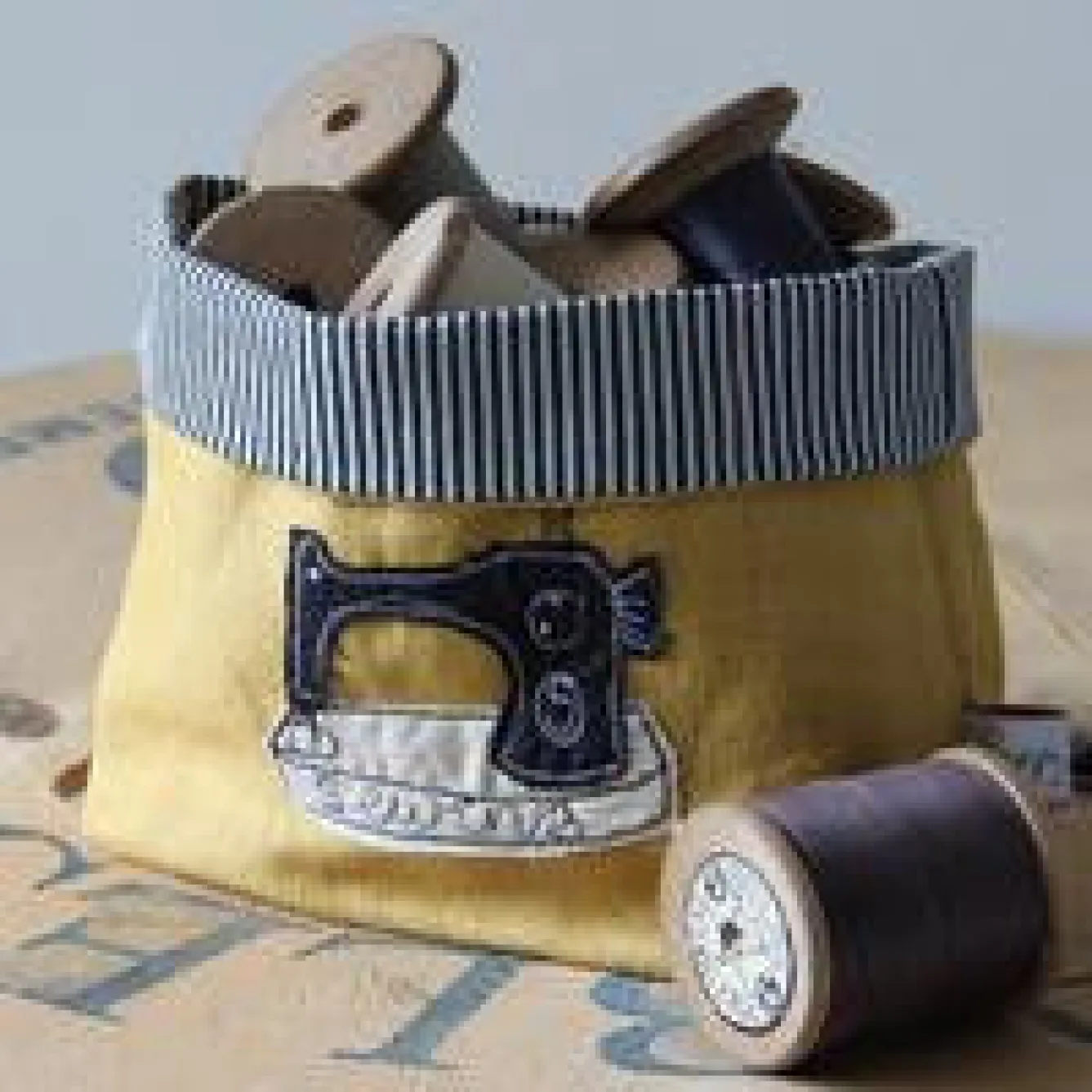 Poppy Treffry Sewing Machine Embroidered Mini Storage Pot- Storage
