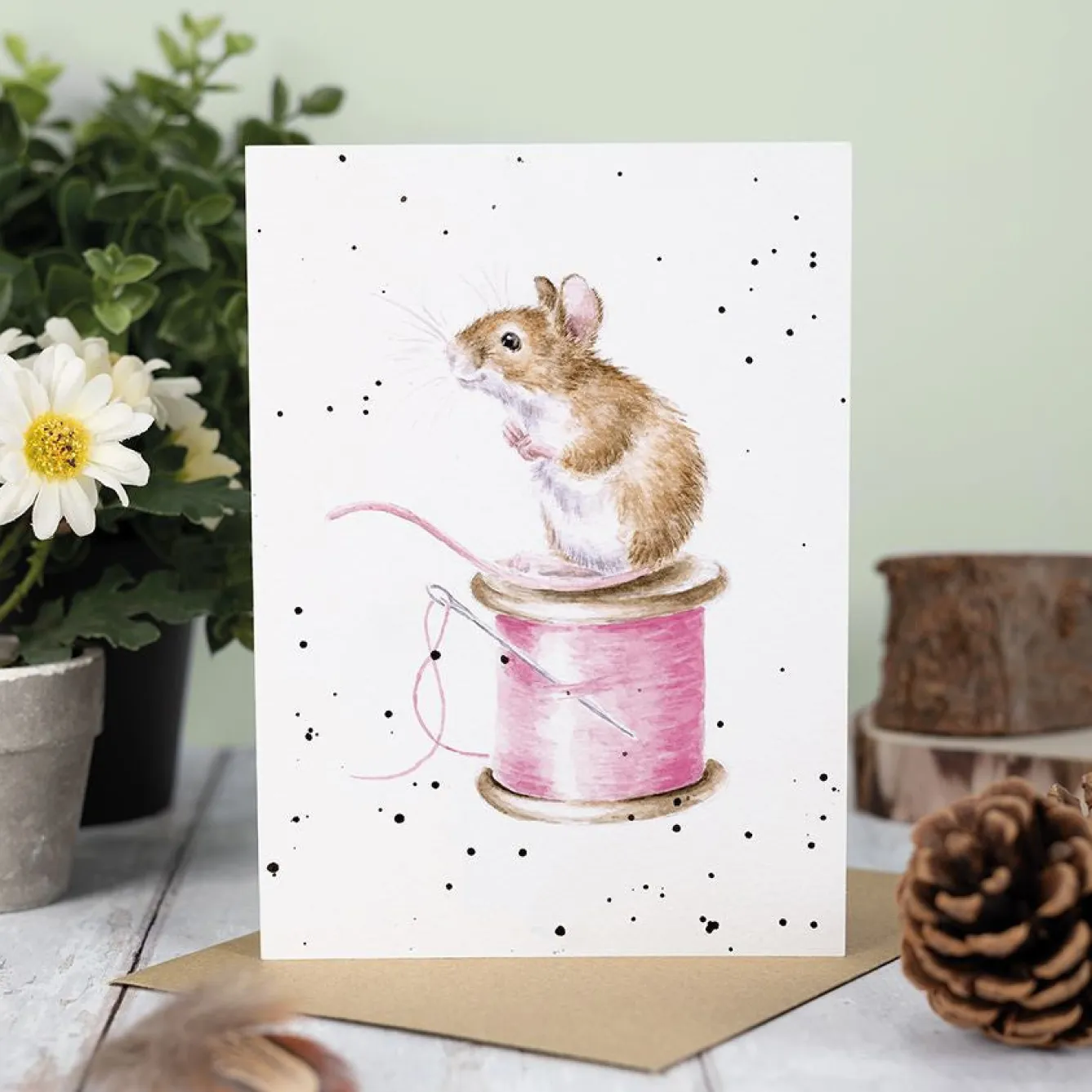 Wrendale Designs 'Sew it Begins' Blank Greetings Card- Greeting Cards