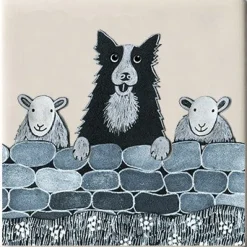 Moorland Pottery Sheep Dog Coaster by- Coasters