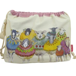 Emma Ball Sheep in Sweaters Drawstring Cotton Bag- Crafts|Bags