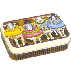 Emma Ball Sheep in Sweaters Hinged Small Rectangular Tin- Storage