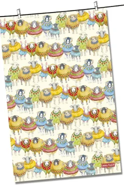 Emma Ball Sheep in Sweaters Tea Towel- Tea|Tea Towels