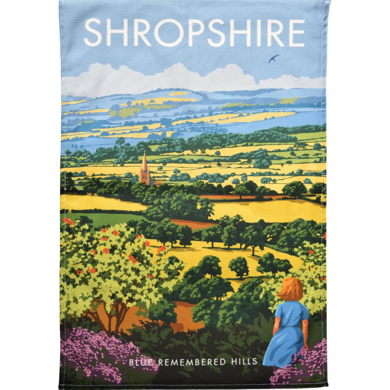 Town Towels Shropshire Blue Remembered Hills Tea Towel- Tea|Tea Towels