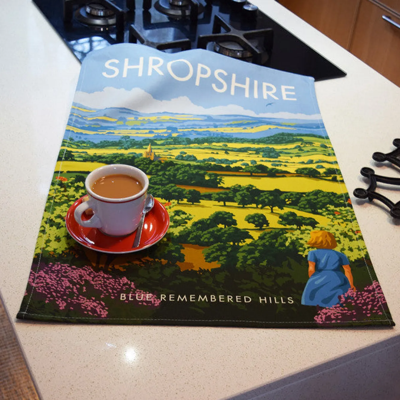 Town Towels Shropshire Blue Remembered Hills Tea Towel- Tea|Tea Towels