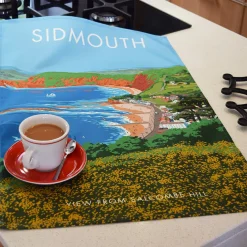 Town Towels Sidmouth - View from Salcombe Hill Tea Towel- Tea|Tea Towels