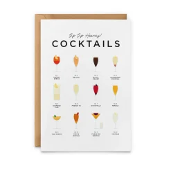 Everlong Print Co. Sip Sip Hooray! Cocktails Card- Greeting Cards