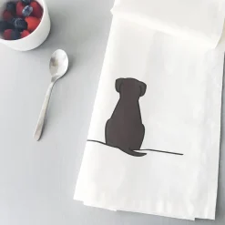 Jin Designs Sitting Dog Tea Towel- Tea|Tea