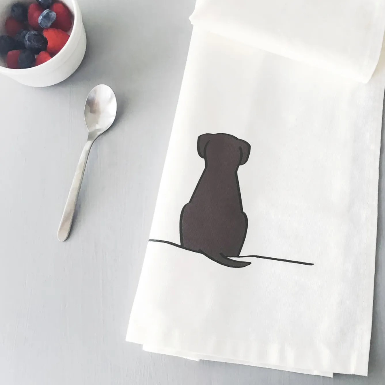 Jin Designs Sitting Dog Tea Towel- Tea|Tea