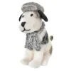 Amica Felt Sitting Jack Russel with Flat Cap & Scarf- Christmas Decorations|Christmas