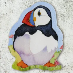 Emma Ball Sitting Puffin 3 Die Cut Coaster- Coasters