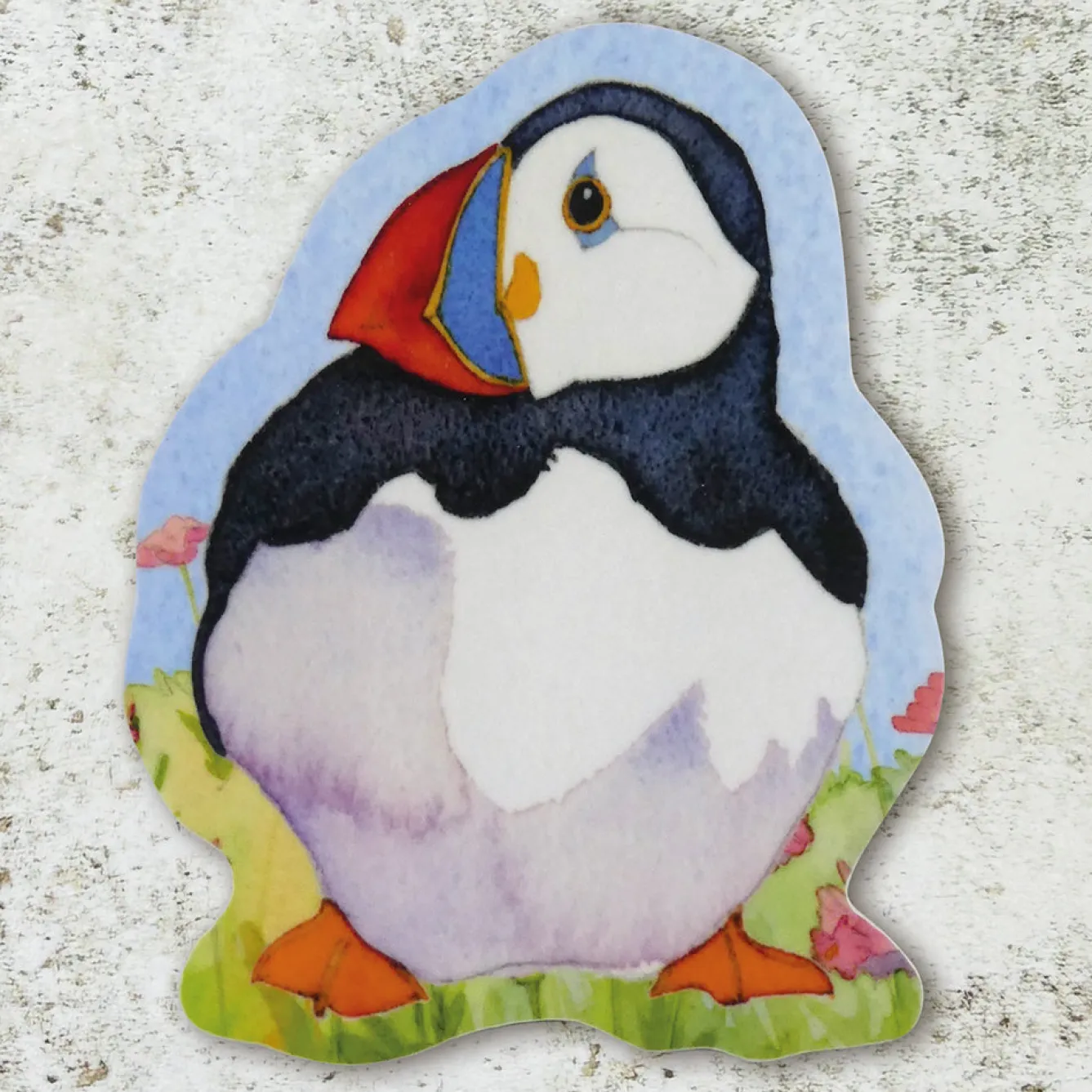 Emma Ball Sitting Puffin 3 Die Cut Coaster- Coasters