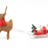 Amica Felt Sleeping Mice on Sleigh with Reindeer Felt Decoration- Christmas|Seasonal Decor