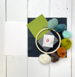 The Crafty Kit Co. Sleepy Fox in a Hoop Needle Felting Kit- Crafts