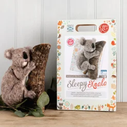 The Crafty Kit Co. Sleepy Koala Needle Felting Craft Kit- Crafts|Children
