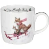 Wrendale Designs 'Sleigh Ride' Foxes Small Bone China Mug (11oz)- Animals|Animals