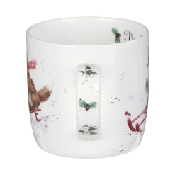 Wrendale Designs 'Sleigh Ride' Foxes Small Bone China Mug (11oz)- Animals|Animals