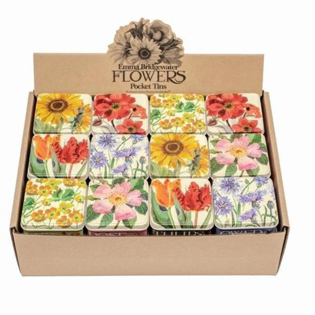 Emma Bridgewater Small Square Flower Tins- Gardening|Gardening