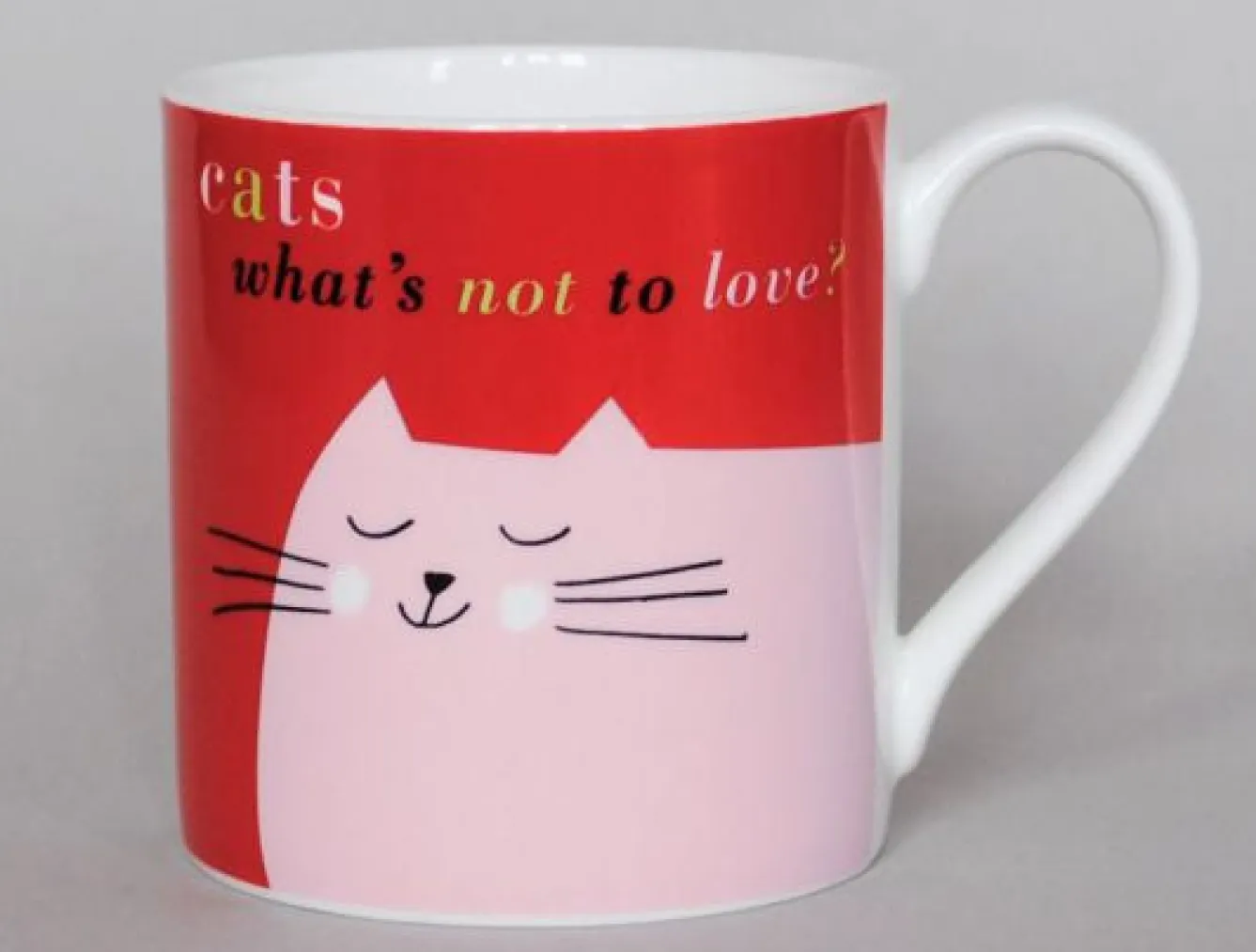 Repeat Repeat Smile Cat Face Red Mug- Animals|Animals