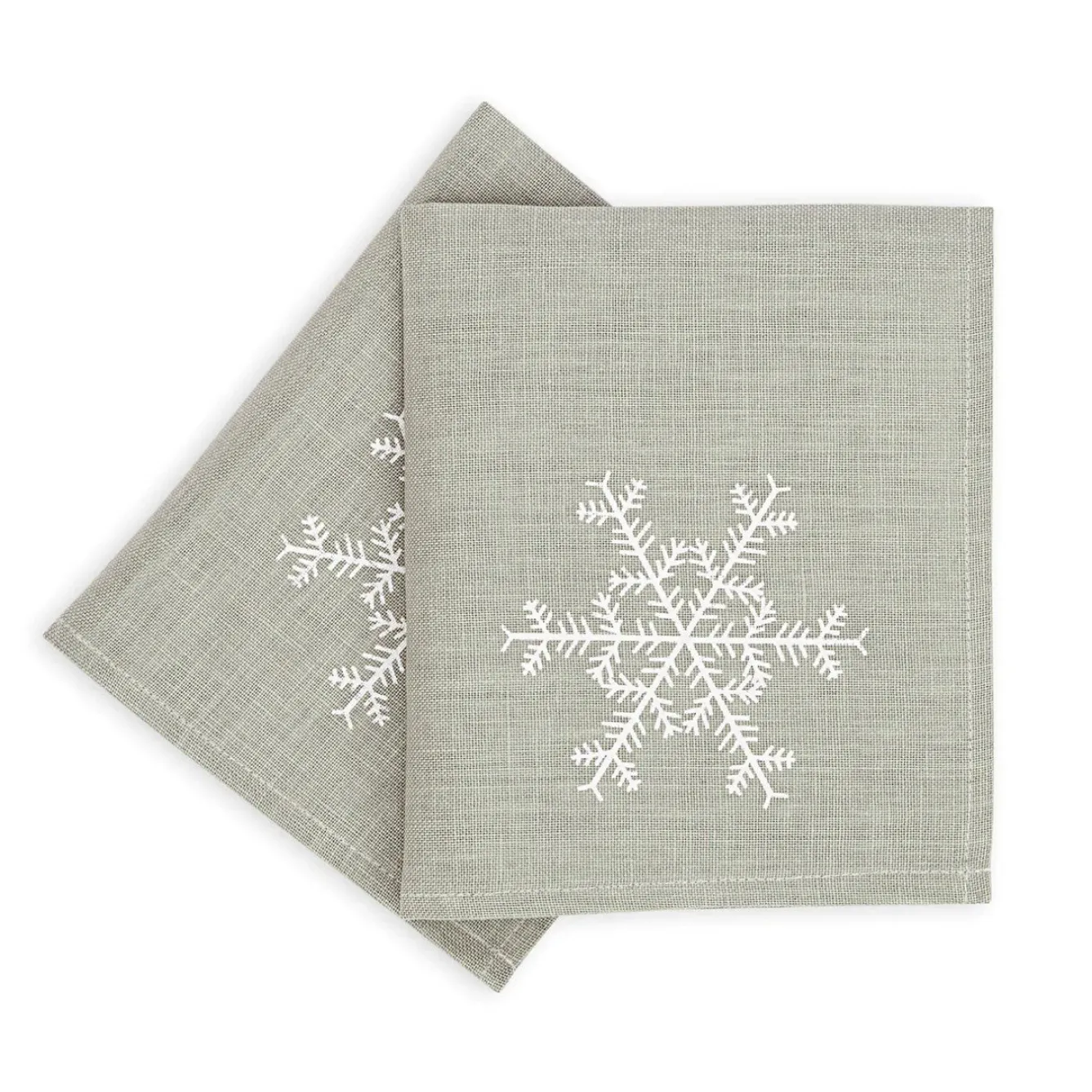 Ulster Weavers Snowflake Sterling Linen Napkin 2 pack- Napkins|Napkins