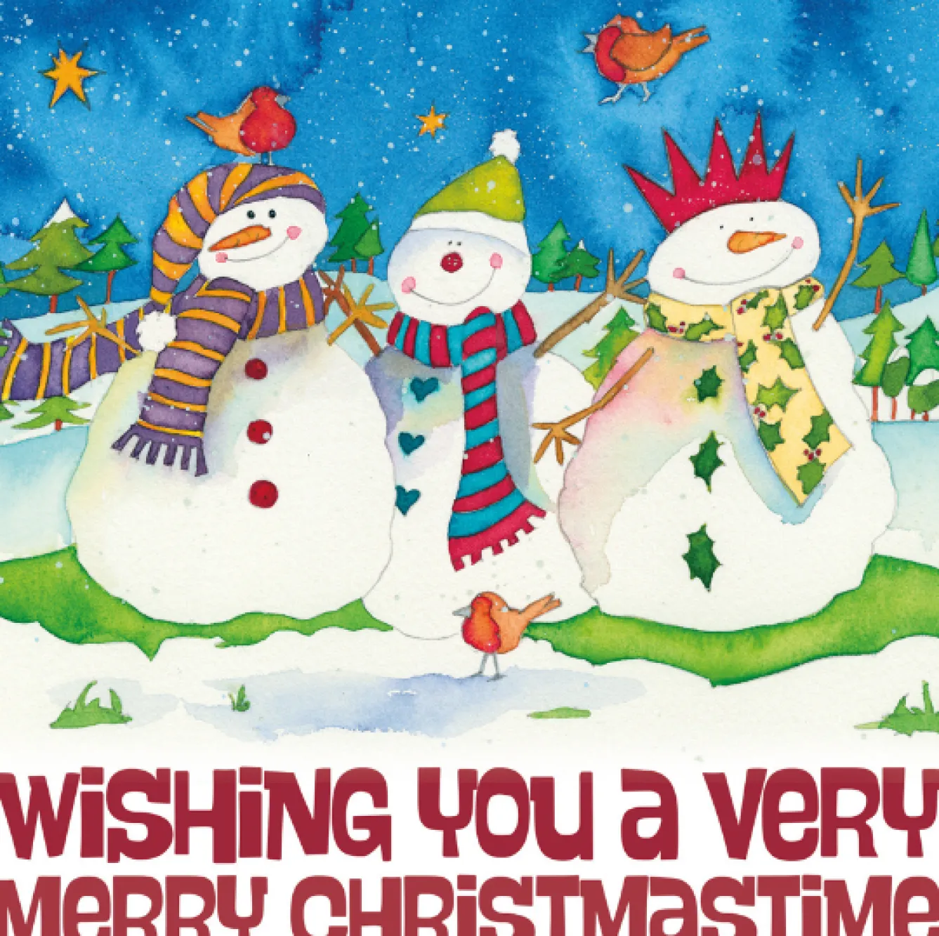 Emma Ball Snowmen Merry Christmas Pack of 6 Christmas Cards- Christmas Cards|Christmas