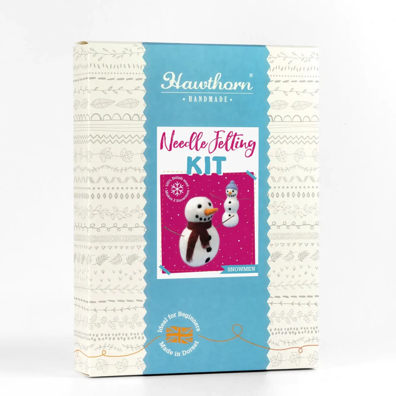 Hawthorn Handmade Snowmen Needle Felting Kit- Christmas|Seasonal Decor