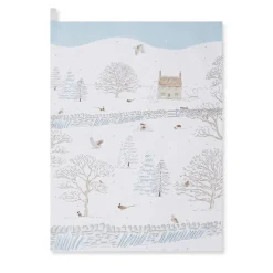 Sophie Allport Snowy Cottage Scene Tea Towel- Seasonal Decor