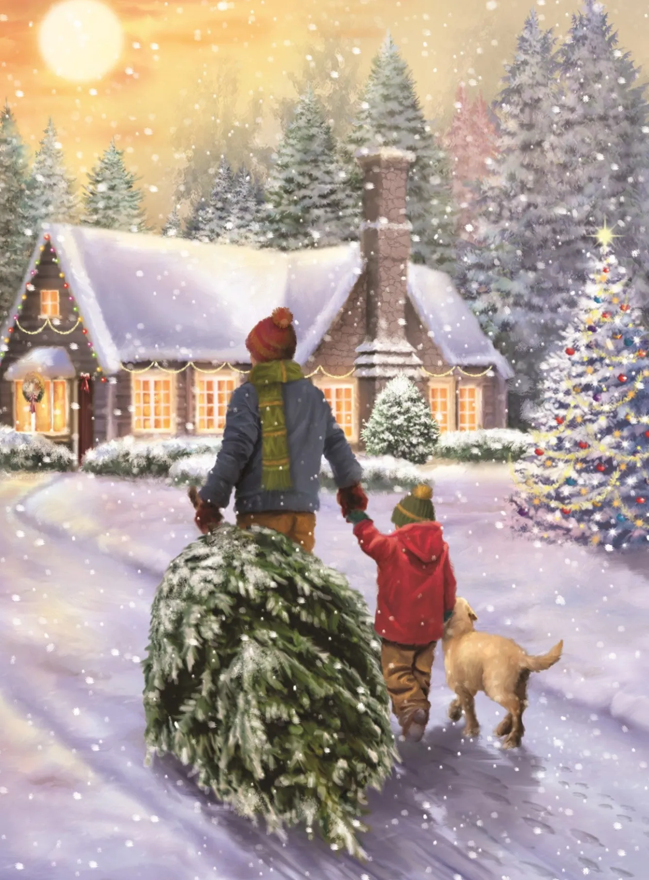 Alison Gardiner Snowy Village Advent Calendar Card- Christmas|Advent