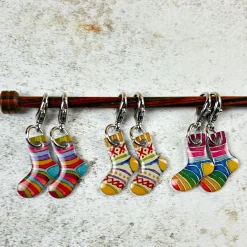 Emma Ball Socks Set of 6 Crochet Markers in a Pocket Tin- Crafts