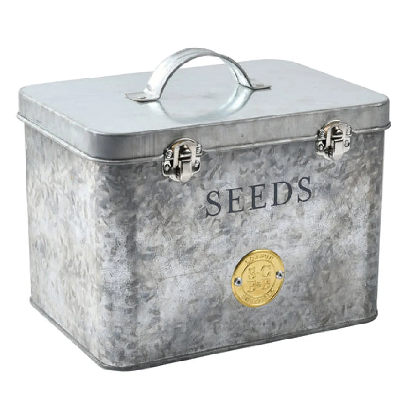Burgon & Ball Sophie Conran Galvanized Seed Tin- Flowers & Fruits