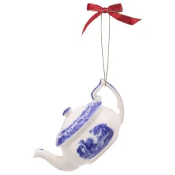 Spode Blue Italian 3 Piece Tea Set Ornaments- Christmas Decorations