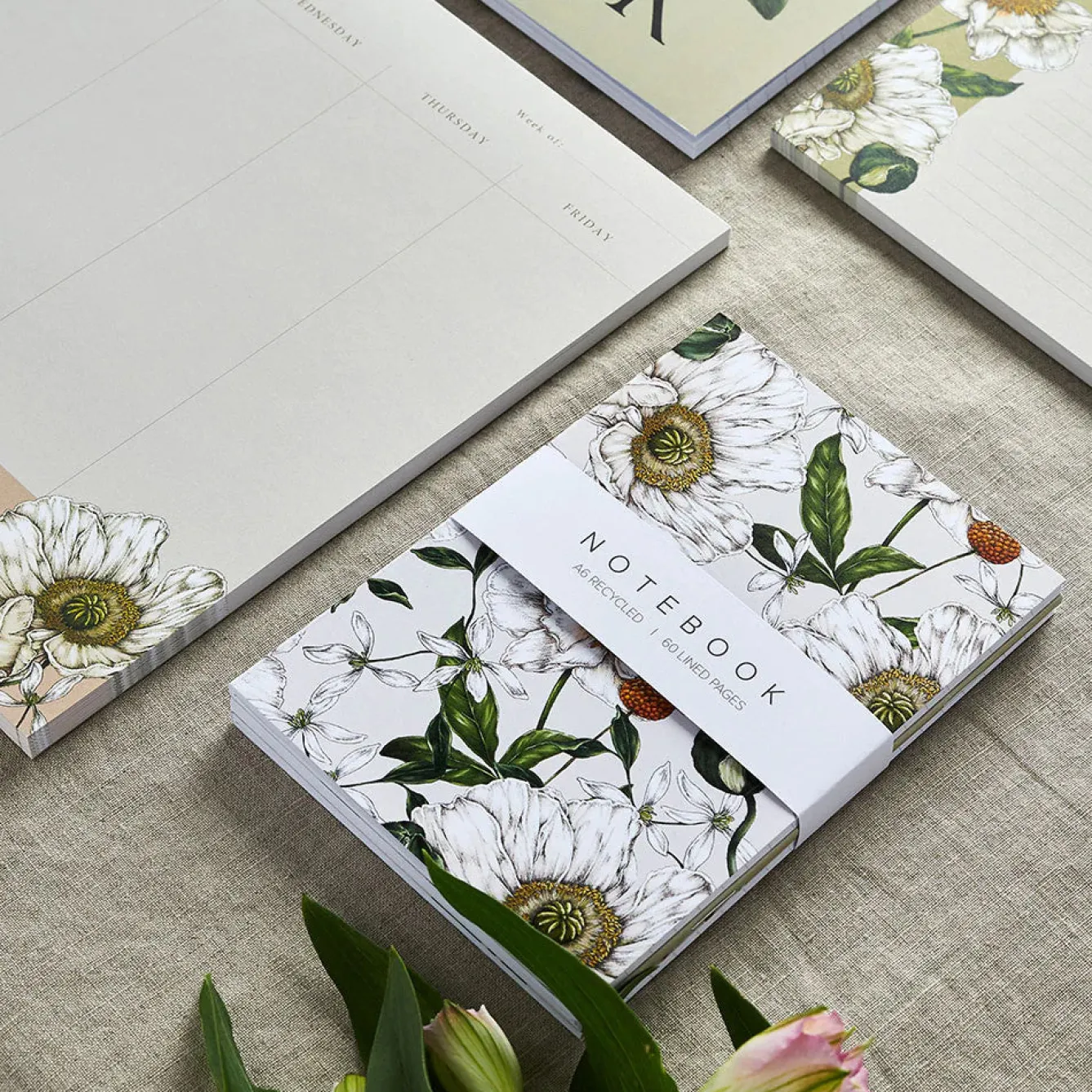 Catherine Lewis Spring Blossom - Set of 3 A6 Notebooks- Stationery