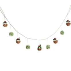Amica Felt Sprout and Christmas Pudding Garland- Christmas Decorations|Christmas