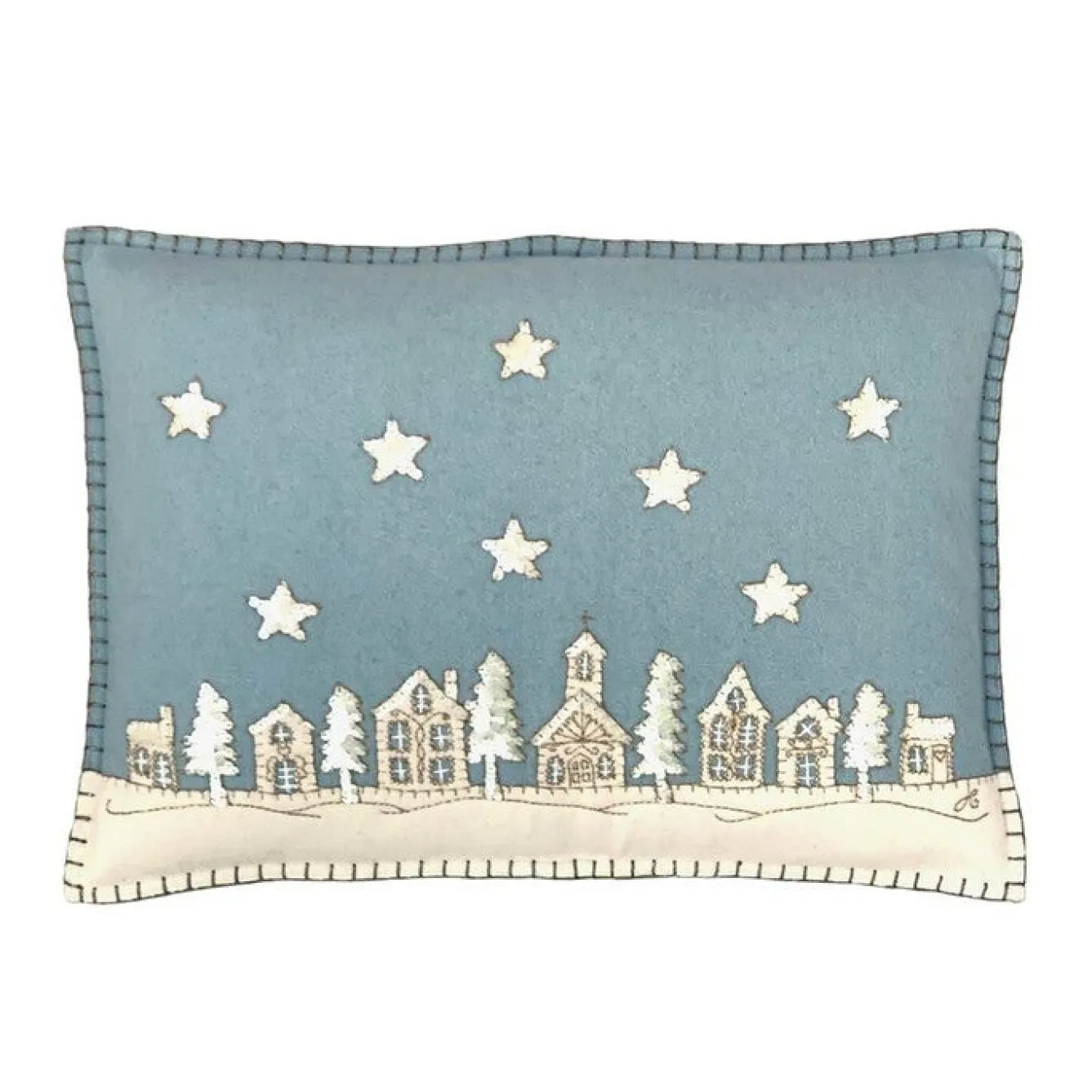 Jan Constantine Starry Night Pillow - Duck Egg Blue- Seasonal Decor|Pillows & Throws