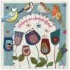 Emma Ball Stitched Birdies Lovely Birthday Greetings Card- Greeting Cards
